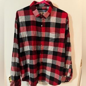 TallWoods Bruno Milano men’s large Red, Black, and Gray Plaid Shirt